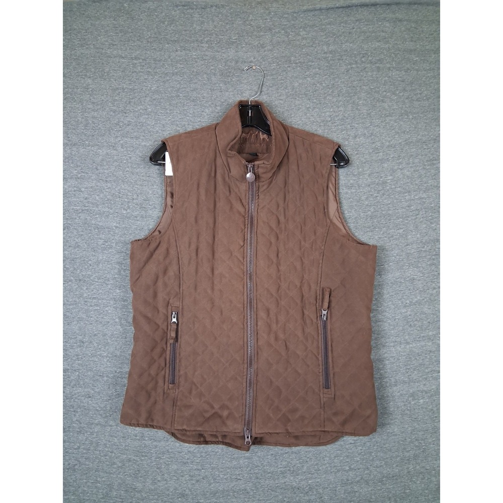 Outback Trading Womens Jacket XL Brown Faux Suede Zip Vest Western Outdoor